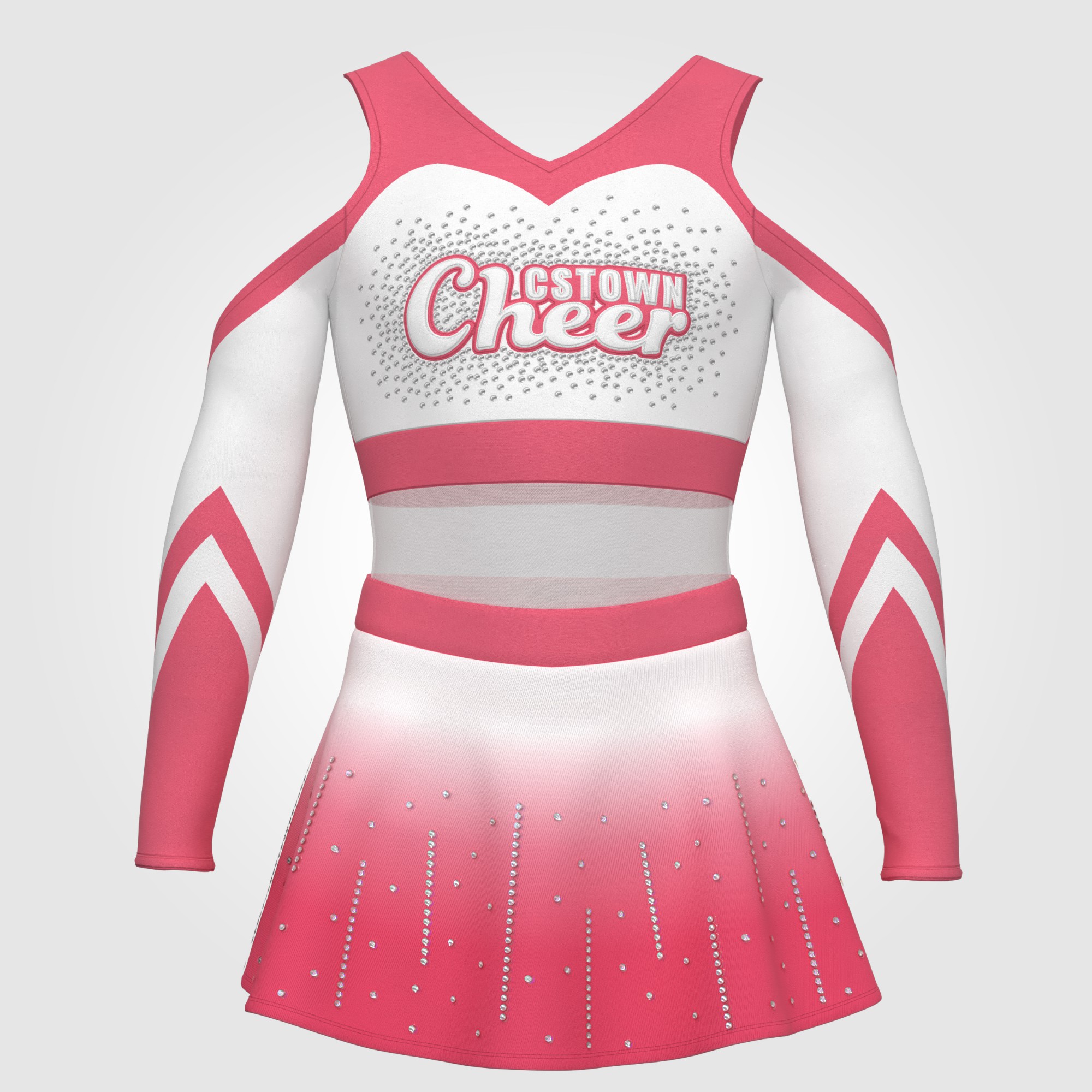 2ピースのピンクの青年チアアウトフィット - CSTOWNCHEER